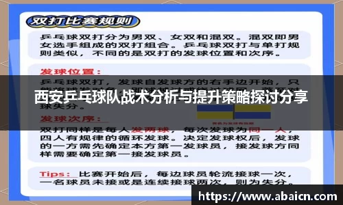 西安乒乓球队战术分析与提升策略探讨分享