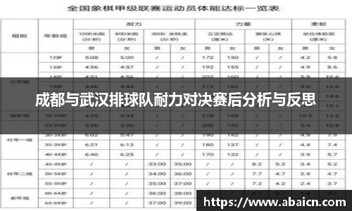 成都与武汉排球队耐力对决赛后分析与反思